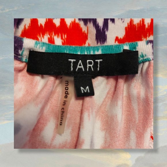 Tart split-back tank top, size Med.  White, red, purple & green.  EUC - Picture 3 of 5